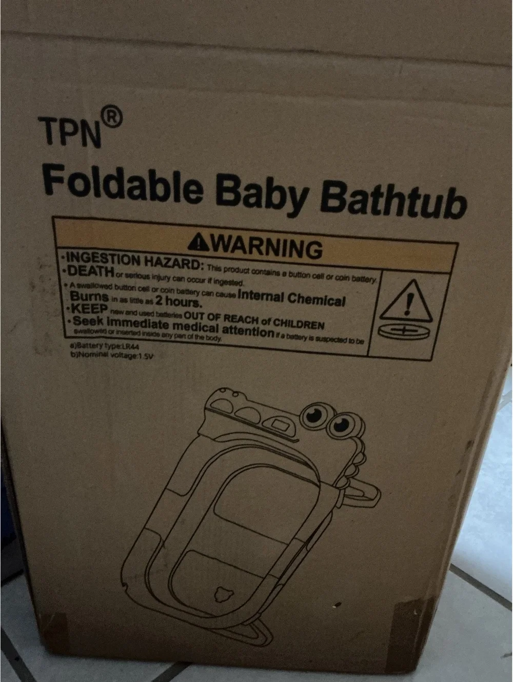 Foldable baby bath blue alligator